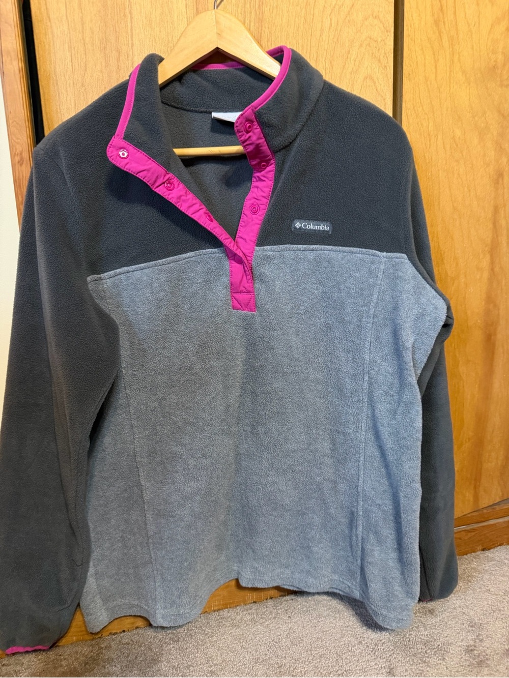 Columbia Girls' Gray & Pink Fleece Pullover